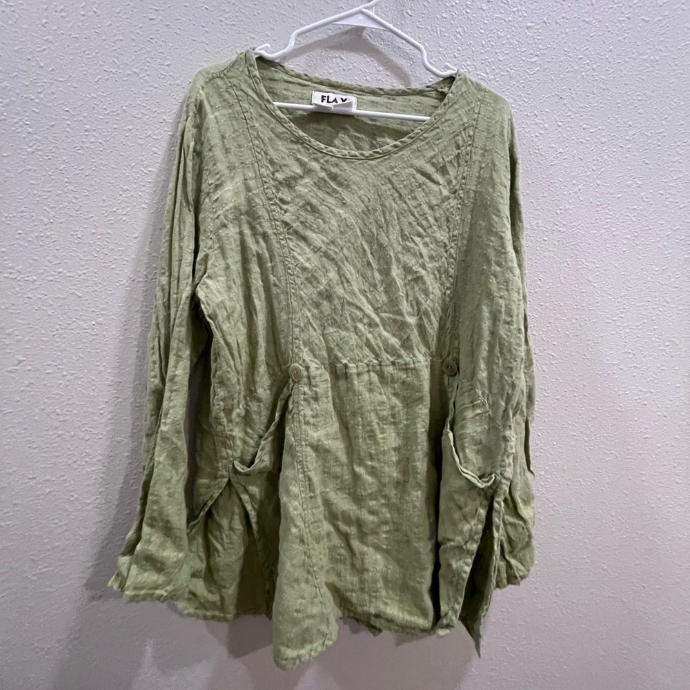 Flax Olive Green Tunic Top